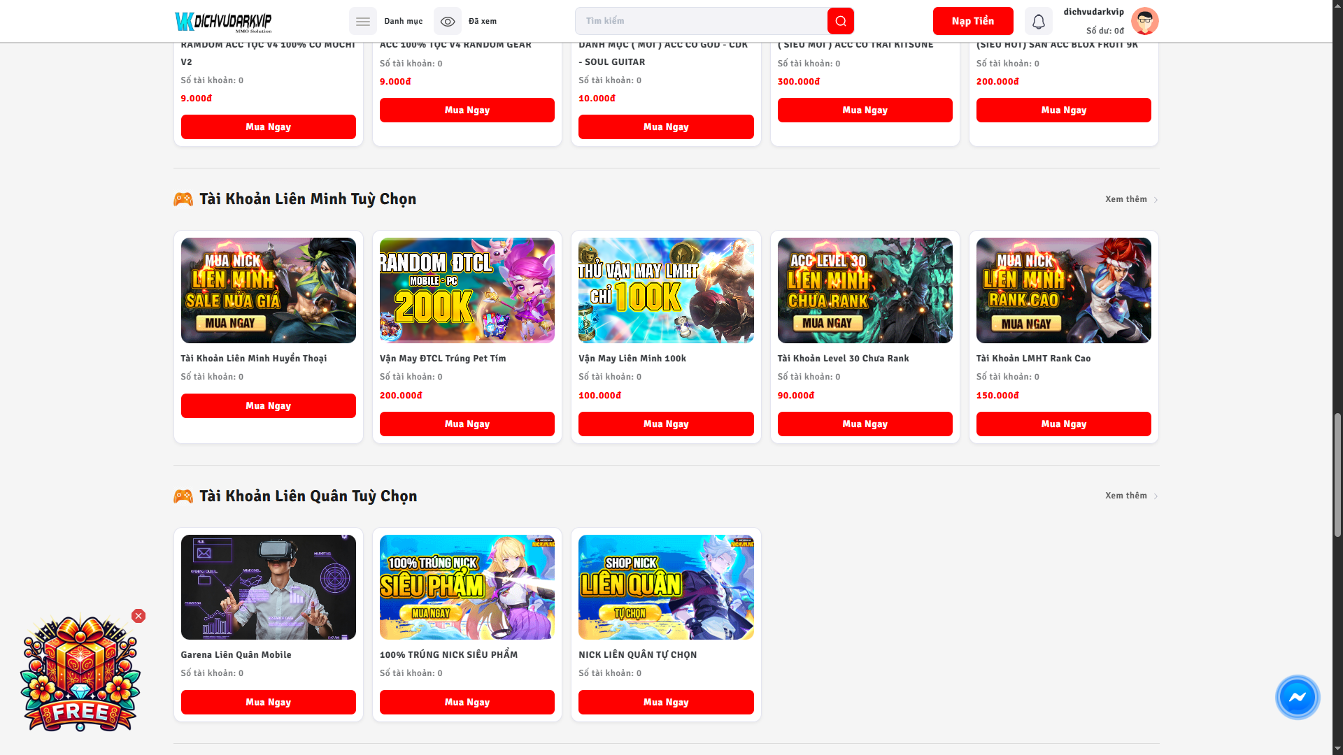 Shop Acc V5 Bán Tuỳ Chỉnh